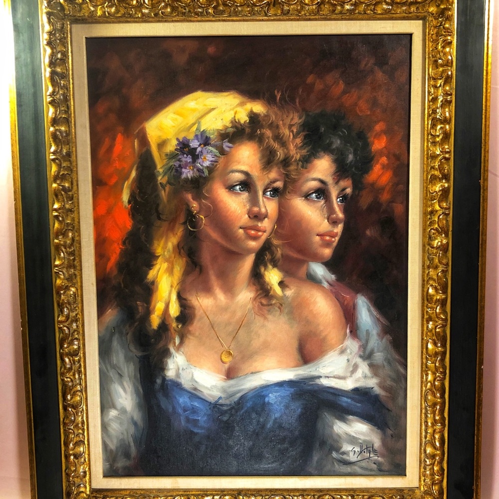 Stunning early 1900’s  G. Vitale original oil painting